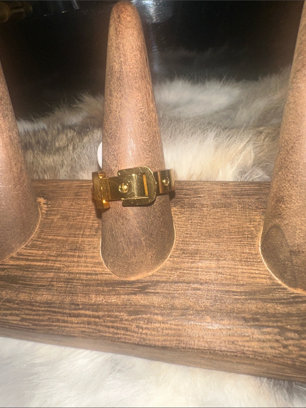 LSJ Gold Buckle Statement Ring